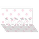 Polka Dots - Piggy Pink on White SORRY 3D Greeting Card (8x4)