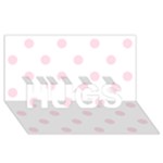 Polka Dots - Piggy Pink on White HUGS 3D Greeting Card (8x4)