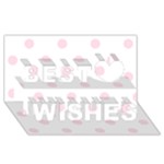 Polka Dots - Piggy Pink on White Best Wish 3D Greeting Card (8x4)