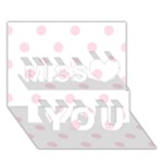 Polka Dots - Piggy Pink on White Miss You 3D Greeting Card (7x5)