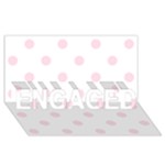 Polka Dots - Piggy Pink on White ENGAGED 3D Greeting Card (8x4)