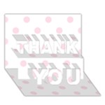 Polka Dots - Piggy Pink on White THANK YOU 3D Greeting Card (7x5)