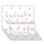 Polka Dots - Piggy Pink on White You Rock 3D Greeting Card (7x5)