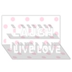 Polka Dots - Piggy Pink on White Laugh Live Love 3D Greeting Card (8x4)