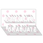 Polka Dots - Piggy Pink on White Congrats Graduate 3D Greeting Card (8x4)