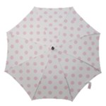 Polka Dots - Piggy Pink on White Hook Handle Umbrella (Medium)