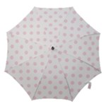 Polka Dots - Piggy Pink on White Hook Handle Umbrella (Large)