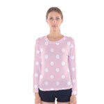 Polka Dots - White on Pale Pink Women s Long Sleeve T-shirt