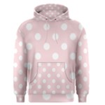 Polka Dots - White on Pale Pink Men s Pullover Hoodie