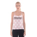 Polka Dots - White on Pale Pink Spaghetti Strap Top