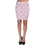 Polka Dots - White on Pale Pink Bodycon Skirt