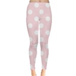 Polka Dots - White on Pale Pink Women s Leggings