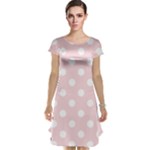Polka Dots - White on Pale Pink Cap Sleeve Nightdress