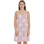 Polka Dots - White on Pale Pink Women s Reversible Sports Bra with Border