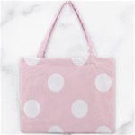 Polka Dots - White on Pale Pink Mini Tote Bag
