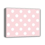 Polka Dots - White on Pale Pink Deluxe Canvas 14  x 11  (Stretched)