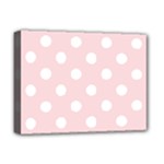 Polka Dots - White on Pale Pink Deluxe Canvas 16  x 12  (Stretched)