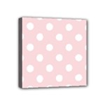 Polka Dots - White on Pale Pink Mini Canvas 4  x 4  (Stretched)
