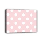 Polka Dots - White on Pale Pink Mini Canvas 7  x 5  (Stretched)