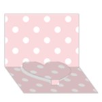 Polka Dots - White on Pale Pink Heart Bottom 3D Greeting Card (7x5)