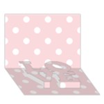 Polka Dots - White on Pale Pink LOVE Bottom 3D Greeting Card (7x5)