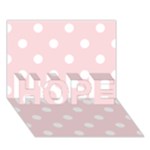 Polka Dots - White on Pale Pink HOPE 3D Greeting Card (7x5)