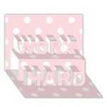 Polka Dots - White on Pale Pink WORK HARD 3D Greeting Card (7x5)