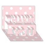 Polka Dots - White on Pale Pink THANK YOU 3D Greeting Card (7x5)