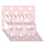 Polka Dots - White on Pale Pink You Did It 3D Greeting Card (7x5)