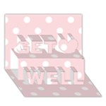 Polka Dots - White on Pale Pink Get Well 3D Greeting Card (7x5)