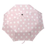 Polka Dots - White on Pale Pink Folding Umbrella