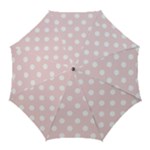 Polka Dots - White on Pale Pink Golf Umbrella