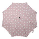Polka Dots - White on Pale Pink Hook Handle Umbrella (Small)