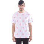 Polka Dots - Pale Pink on White Men s Sport Mesh Tee