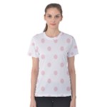 Polka Dots - Pale Pink on White Women s Cotton Tee