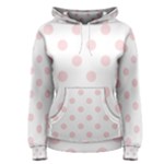 Polka Dots - Pale Pink on White Women s Pullover Hoodie