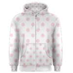 Polka Dots - Pale Pink on White Men s Zipper Hoodie