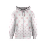 Polka Dots - Pale Pink on White Kid s Zipper Hoodie