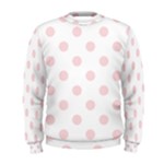 Polka Dots - Pale Pink on White Men s Sweatshirt