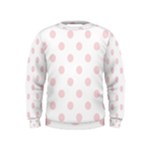 Polka Dots - Pale Pink on White Kid s Sweatshirt