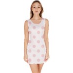 Polka Dots - Pale Pink on White Bodycon Dress