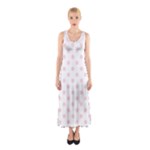Polka Dots - Pale Pink on White Full Print Maxi Dress