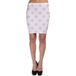 Polka Dots - Pale Pink on White Bodycon Skirt