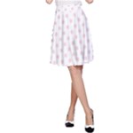 Polka Dots - Pale Pink on White A-Line Skirt