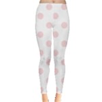 Polka Dots - Pale Pink on White Women s Leggings