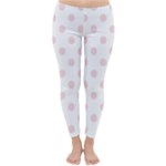 Polka Dots - Pale Pink on White Winter Leggings