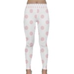 Polka Dots - Pale Pink on White Yoga Leggings
