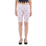 Polka Dots - Pale Pink on White Yoga Cropped Leggings