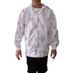 Polka Dots - Pale Pink on White Hooded Wind Breaker (Kids)