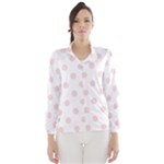 Polka Dots - Pale Pink on White Wind Breaker (Women)
